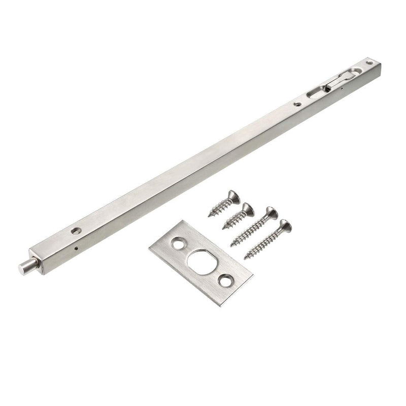 uxcell Flush Bolt, 18-inch Stainless Steel Security Door Guard Lever Action Latch Door Lock Silver Tone