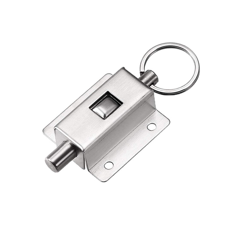 uxcell Door Barrel Bolt, Stainless Steel Ring-Pull Spring Loaded Auto Sliding Latch