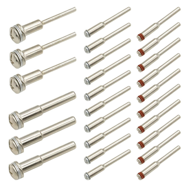 26PCS Cut-Off Wheel Screw Mandrel Set, 2mm/3mm/6mm Screw Mandrel for Rotary Tools (1/8 Shank, 1/4 Shank)