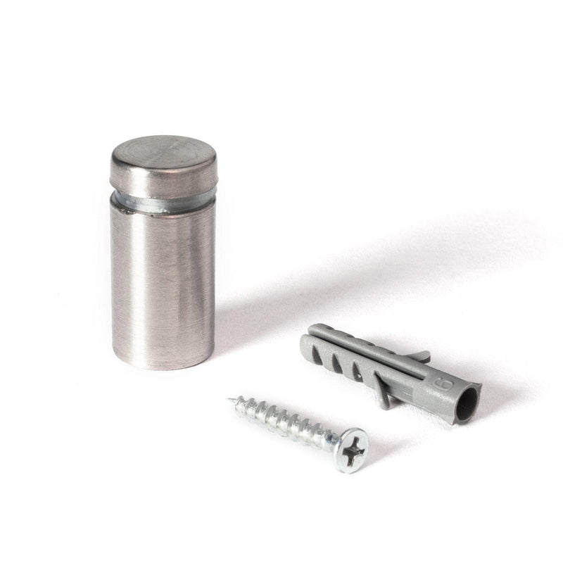 Stainless Steel Standoff 5/8 Inch Diameter x 1 Inch Barrel Length Brushed Finish for PVC, Glass and Acrylic Sign Stand Off Wall Anchors and Screws 20 Piece Store/Restaurant Pack 20 Piece Pack