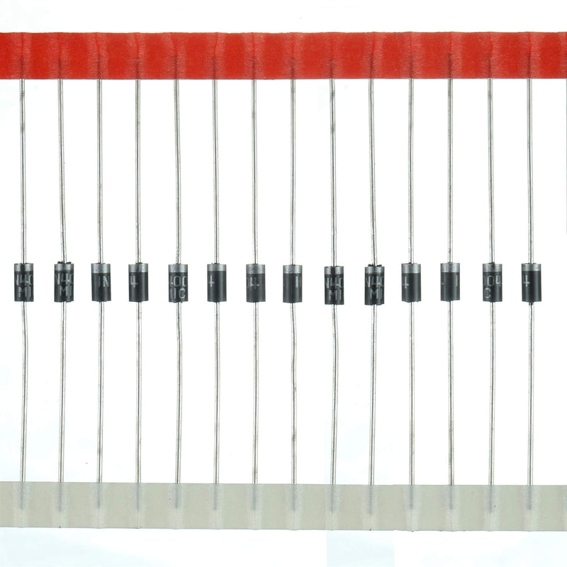 BOJACK 1N4004 Rectifier Diode 1 A 400 V DO-41 Axial 4004 1 amp 400 Volt Electronic Silicon Diodes (Pack of 125)