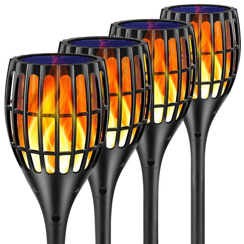Solar Lights Outdoor, 43" Flickering Flames Torch Light Solar Garden Lights Waterproof Landscape Lighting Dusk to Dawn Auto On/Off Security Torch Light for Yard Patio Driveway, 4Pack 4 Pack