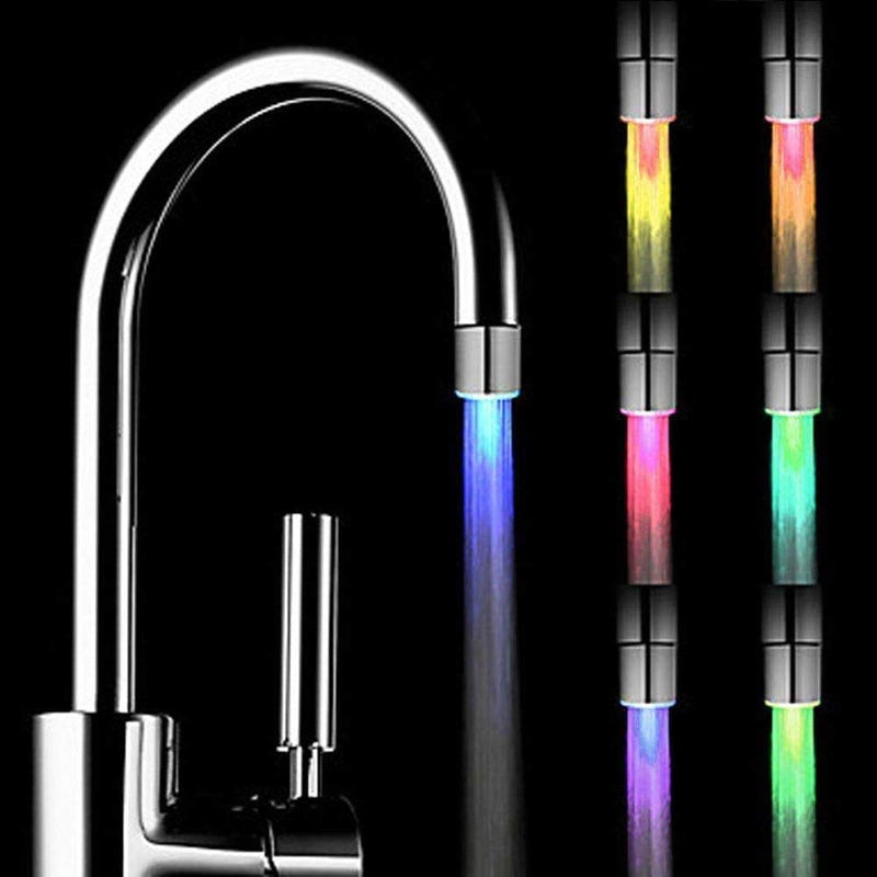 ZYTC Led Faucet Lights 7 Color Changing Tap LED Light Saver for Kitchen Bathroom Sink (6PC) 6 PCS