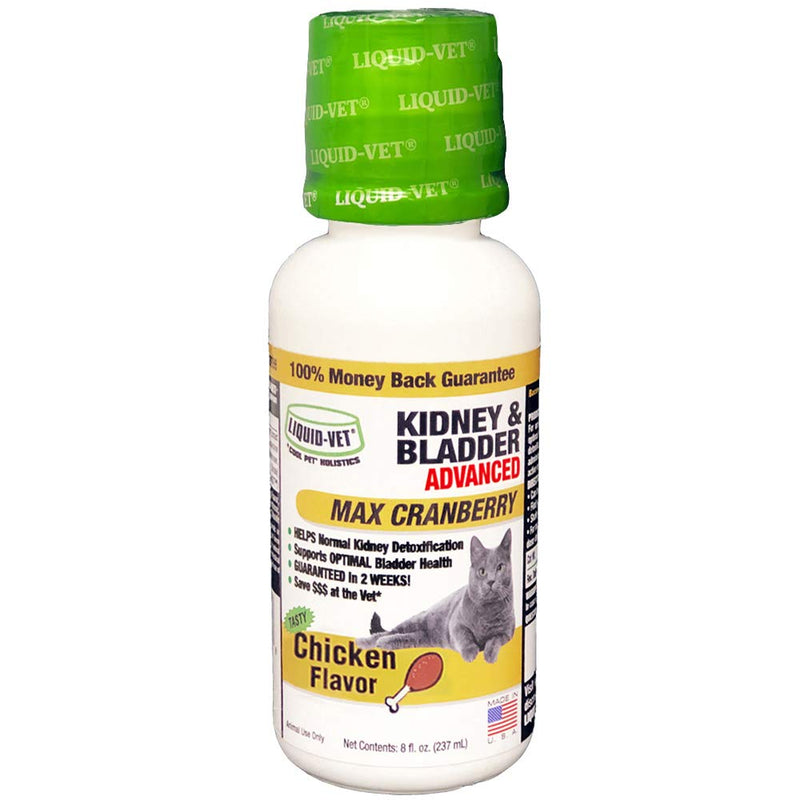Liquid-Vet Advanced Kidney & Bladder Supplements for Cats with Cranberry + D-Mannose | Cat Kidney Support | Cat Urinary Tract Health Chicken 8 - PawsPlanet Australia