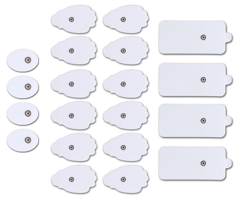 Belifu TENS Unit Electrode Pads Reusable Self-Adhesive Replacement Massage Pads Latex Free, Standard Connection Snap on 3.5mm Cable for Tens EMS Massager