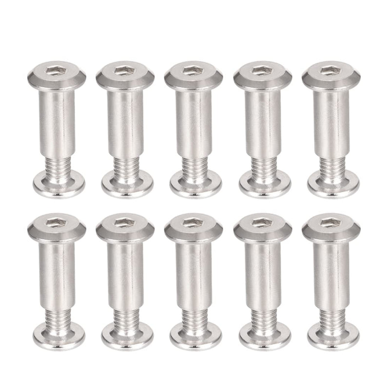 uxcell Screw Post Fit for 5/16"(8mm) Hole Dia, Male M6x10mm Belt Buckle Binding Bolts Leather Fastener Carbon Steel 10 Sets 10mm