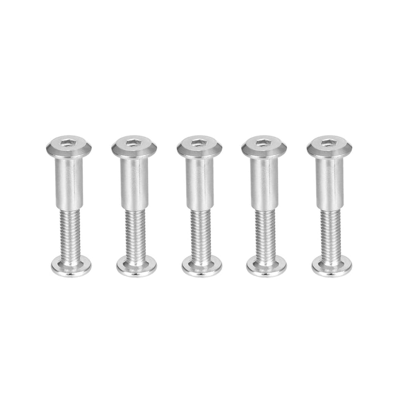 uxcell Screw Post Fit for 5/16"(8mm) Hole Dia, Male M6x20mm Belt Buckle Binding Bolts Leather Fastener Stainless Steel 5 Sets 20mm