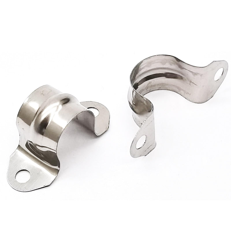1/2inch Rigid Pipe Strap Clamp, Two Hole Strap,U Bracket Tube Clip, Stainless Steel Heavy Duty Pipe Fasten Holder, 50Pcs (20mm) 1/2inch(20mm)