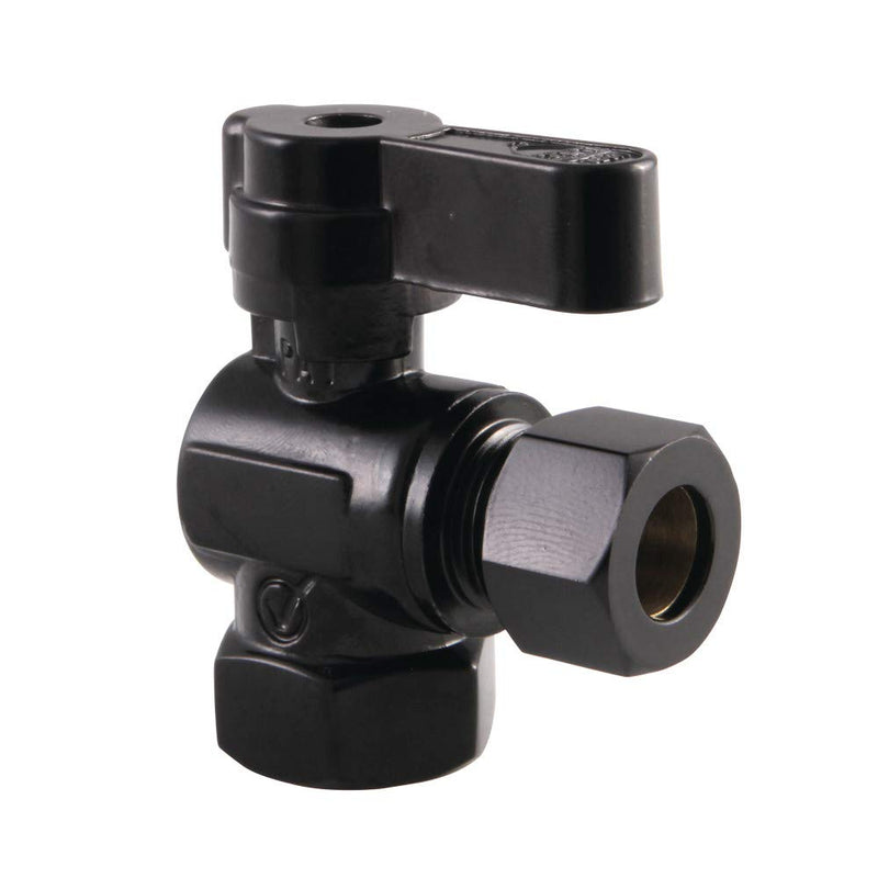 Kingston KF3310MB Quarter-Turn Angle Shut-Off Valve, Matte Black 3/8" FIP x 3/8" O.D Comp