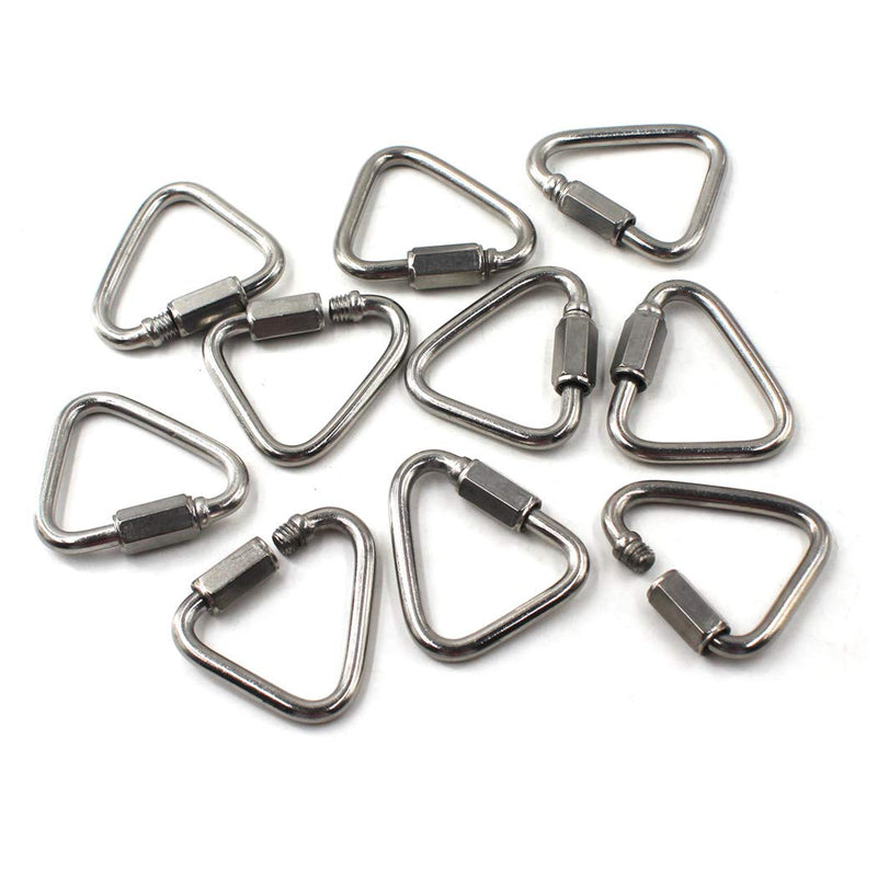 Flomore Delta Quick Link 304 Stainless Steel Triangle Quicklink Chain Connector Screw Lock Carabiner M4