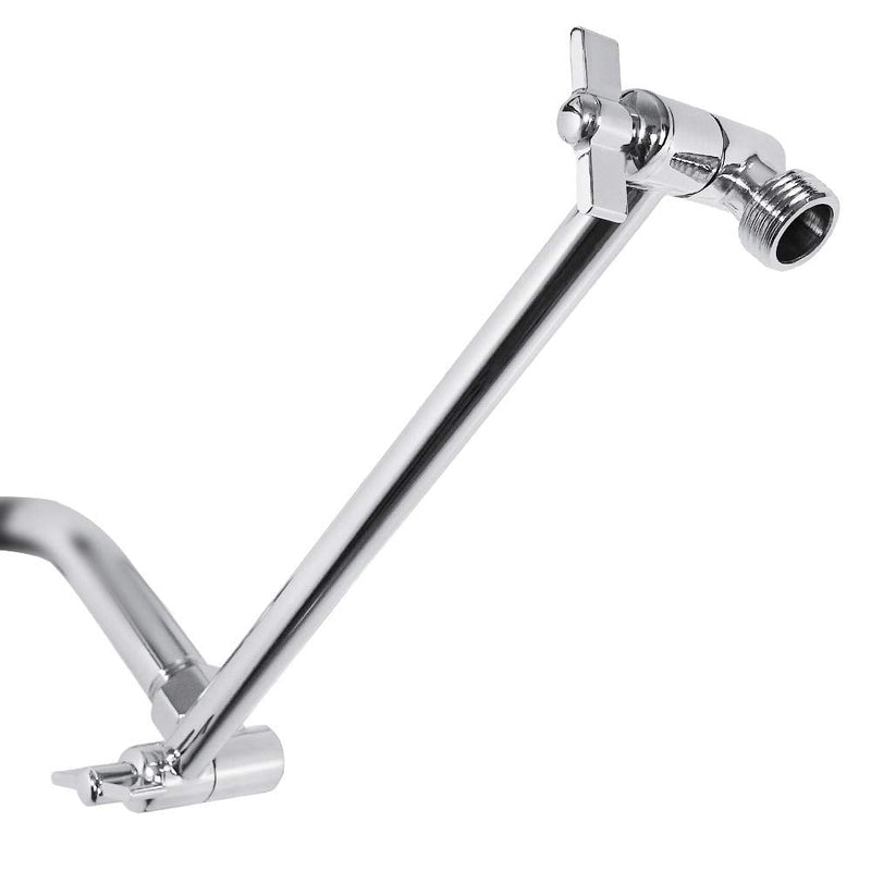 Adjustable Shower Arm Universal Connection, NearMoon Solid Brass Shower Extension Arm, Adjust Angle to Upgrade Shower Experience, Easy to Install, Anti-leak (Chrome Finish) Chrome Finish