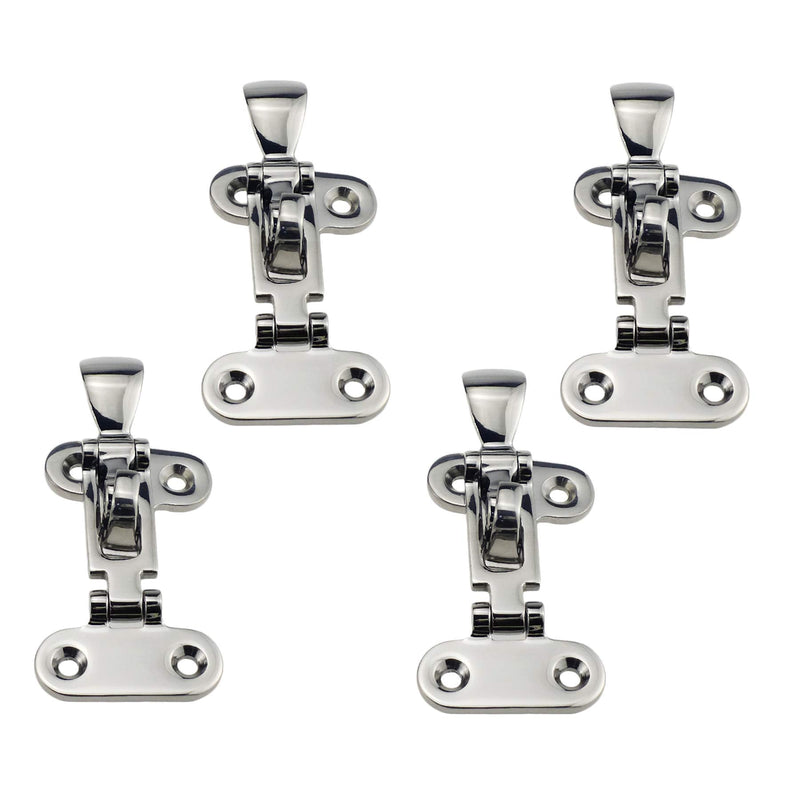 Four Packs Marine Grade 316 Stainless Steel Anti-Rattle Lockable Hold Down Clamp Latch