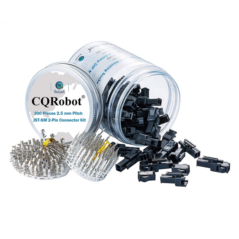 JST SM 2.5 mm Pitch 2-Pin Electronic Connector IC Male Plugs, Female Sockets Housing and Male/Female T-Shaped Crimp Terminal Kit. 50 Sets/300 Pieces Wire-Wire Adapter Cable Assembly. 2P