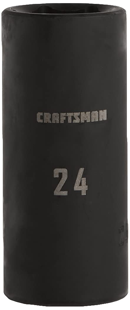 CRAFTSMAN Deep Impact Socket, Metric, 1/2-Inch Drive, 24mm (CMMT16086) 24 MM