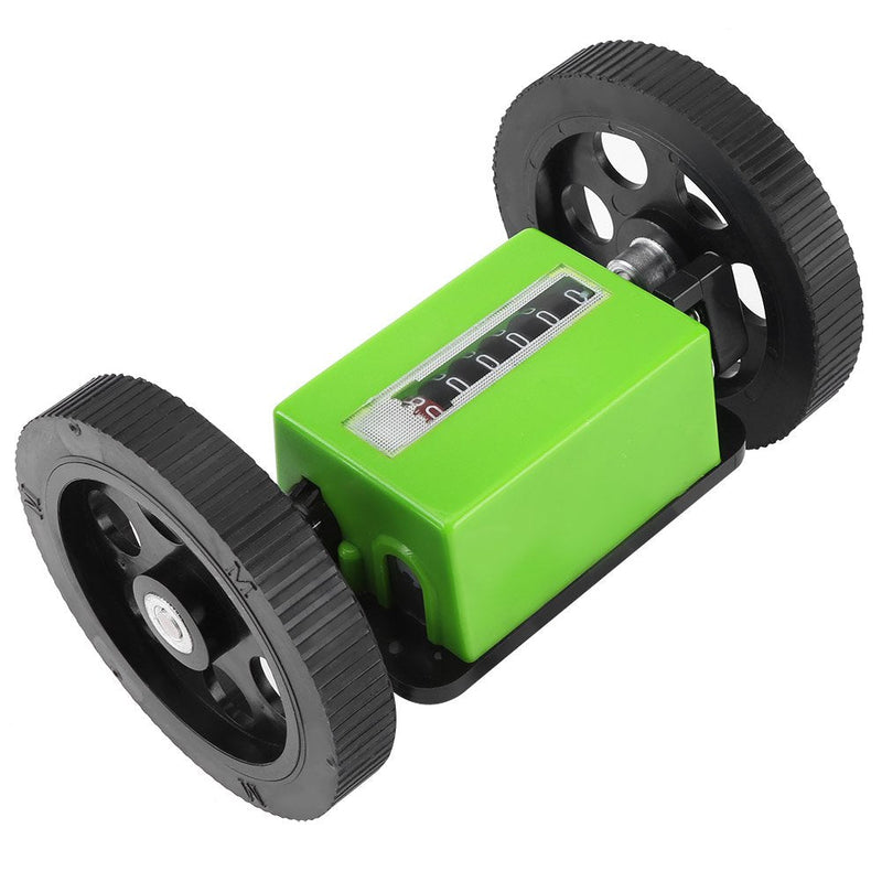 Rolling Meter Counter, 1 Pack 6 Digit Meters Rolling Mechanical Length Counter for Measuring Textile 0-9999.9 Yard, Printing, Artificial Leather, Meter Counter Wheel Green