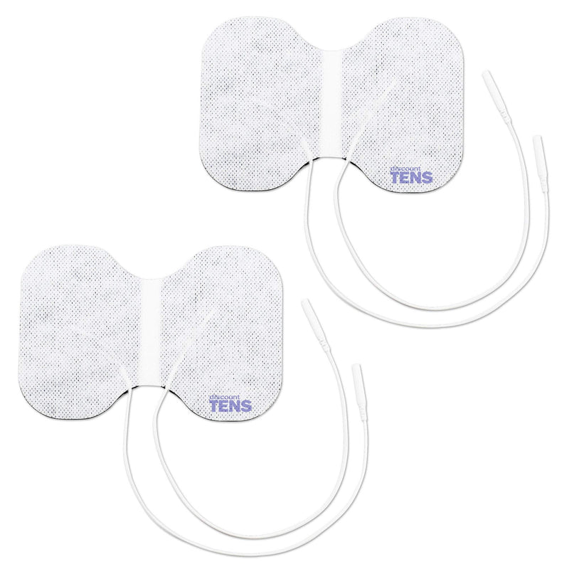 TENS Electrodes, 2 Premium Quality 4 inch x 6 inch Hourglass Self Adhesive Electrodes for TENS Units, Wired Butterfly TENS Unit Electrodes, Discount TENS Brand