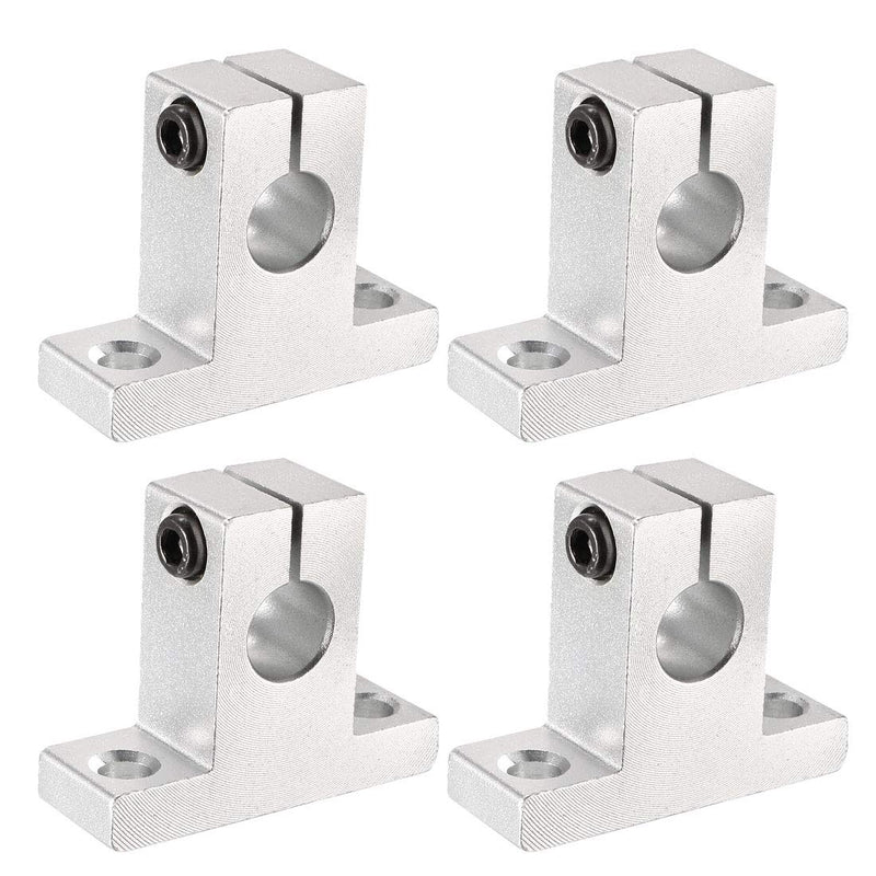 uxcell 4PCS SK10 Aluminum Linear Motion Rail Clamping Rod Rail Guide Support for 10mm Diameter Shaft