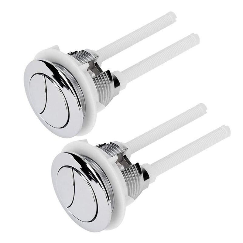 Toilet Flush Button Electroplated Dual Push Buttons for Water Tank Standard Screw thread: 58mm 2Packs L: 58mm 2pack