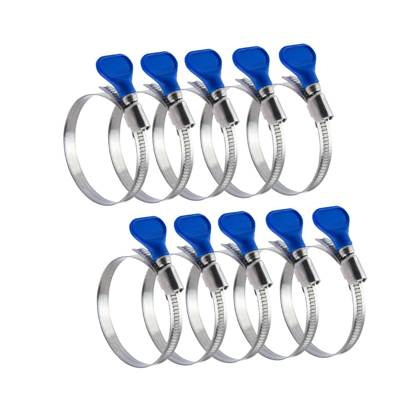 POWERTEC 70262 2-1/2 Inch Key Hose Clamp, Adjustable Stainless Steel Hose Clamps for Dust Collection, Dust Collector and Dryer Vent Hose, Pipe Clamp, RV Clamp, Worm Gear Clamp, 10 pack