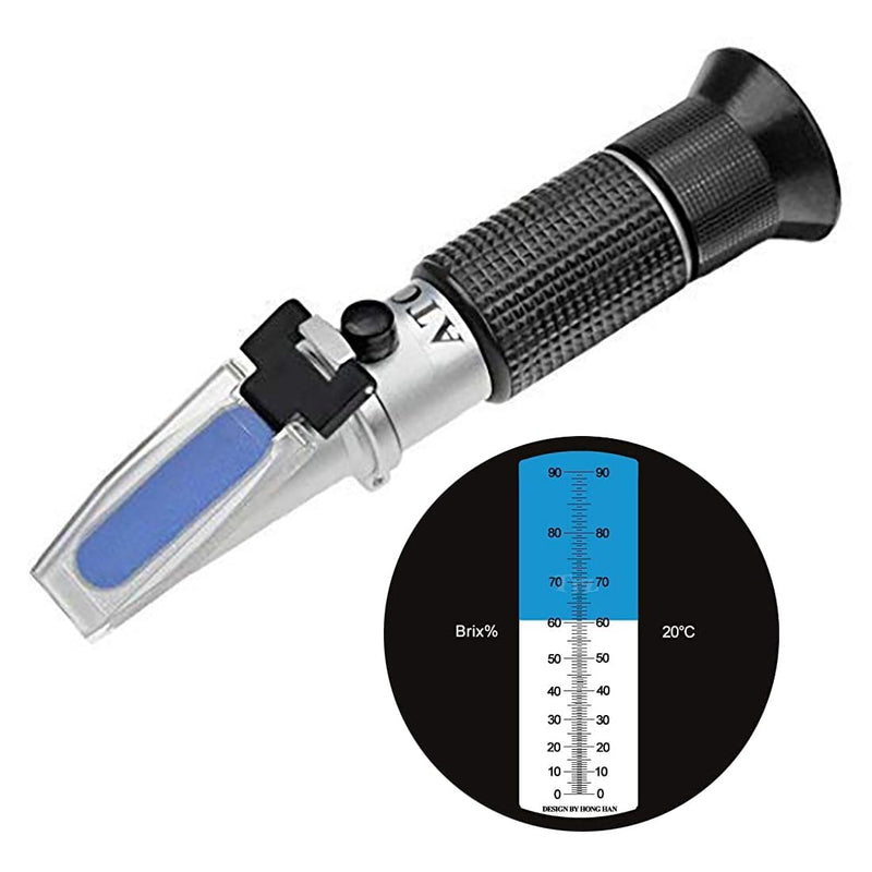 TRZ Refractometer 0-90% Brix Hand held Refractometer to Determine The Sugar Content of Honey Vegetable Oil Syrup Molasses with ATC Function