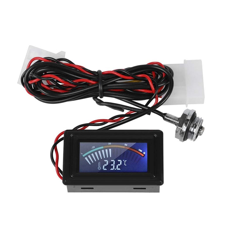 Pointer Display Thermometer with Probe, PC G1/4 Thread Water Cooling System Temperature Meter for Computer Laptop