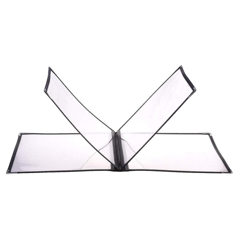 CABAX 4 Page 8 View Transparent Clear Restaurant Menu Covers, Fits A4 Size Paper (1 Pack)