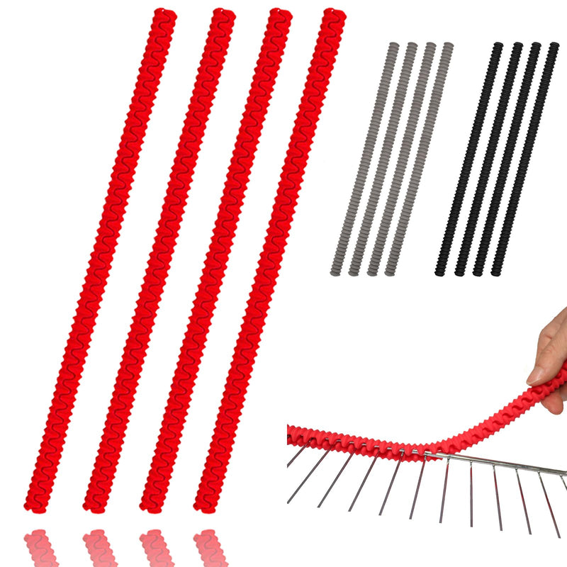 Oven Rack Shields - 4 Pack Heat Resistant Silicone Oven Rack Cover 14 inches Long Oven Rack Edge Protector, Protect Against Burns and Scars (Red) Red