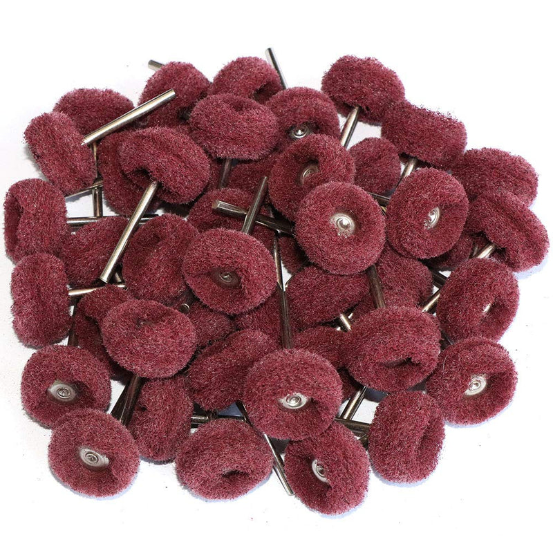 50PCS Abrasive Buffing Polishing Wheel Set for Rotary Tools,Removal of Rust Deburring on Metal Surface with 3mm Shank,Mini scouring pad Brush Polishing kit(grit 320 red 50pcs) grit 320 red 50pcs