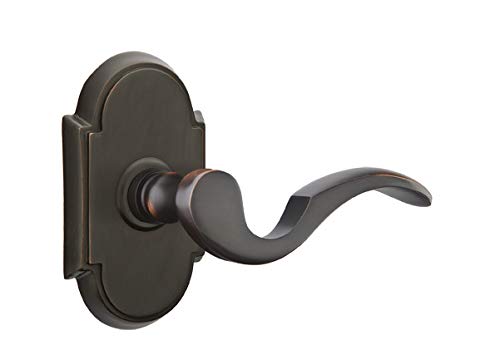 Emtek Passage Set, Style 8 Rosette, Cortina Lever (Right Hand, Oil Rubbed Bronze)