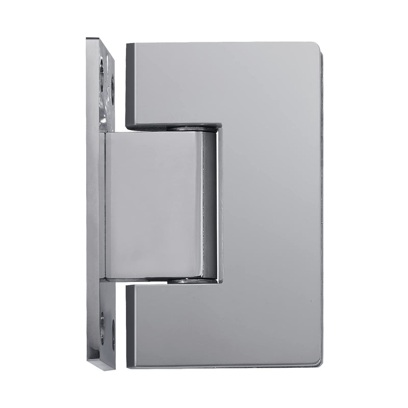 Ranbo 90 Degree Shower Glass Door Hinge, Polished Chrome, 1 Pack | solid 5mm-thick 304 stainless steel, wall to glass mount, for 5/16"-1/2" (8mm-12mm) thick frameless doors
