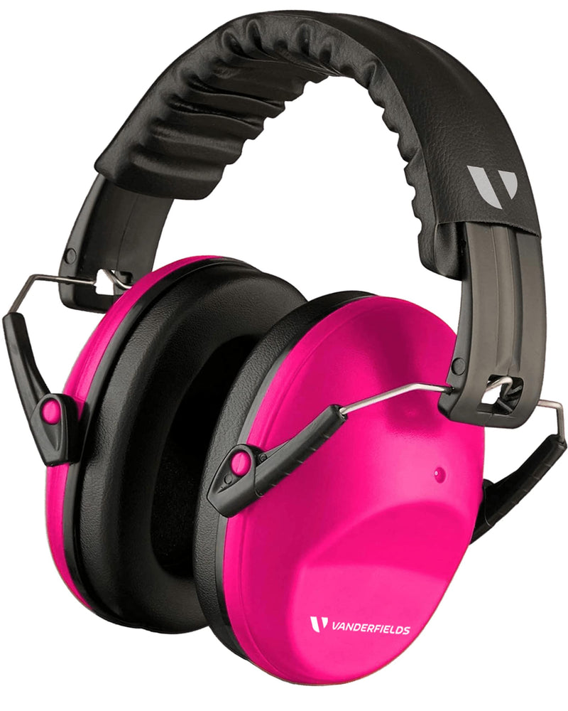 Vanderfields Hearing Protection Ear Muffs for Noise Reduction, 26dB Certified, Noise Cancelling Safety Ear Protection for Shooting, Adult Headphones for Lawn Mowing, DIY, Construction, Woodworking Pink