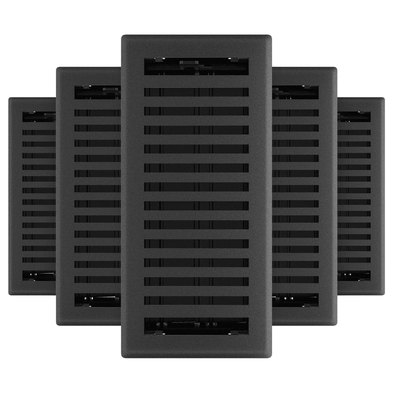 Imperial RG3439 Montezuma Decorative Floor Register, 4 x 10-Inch, Black Iron, 5 Count 5-Pack