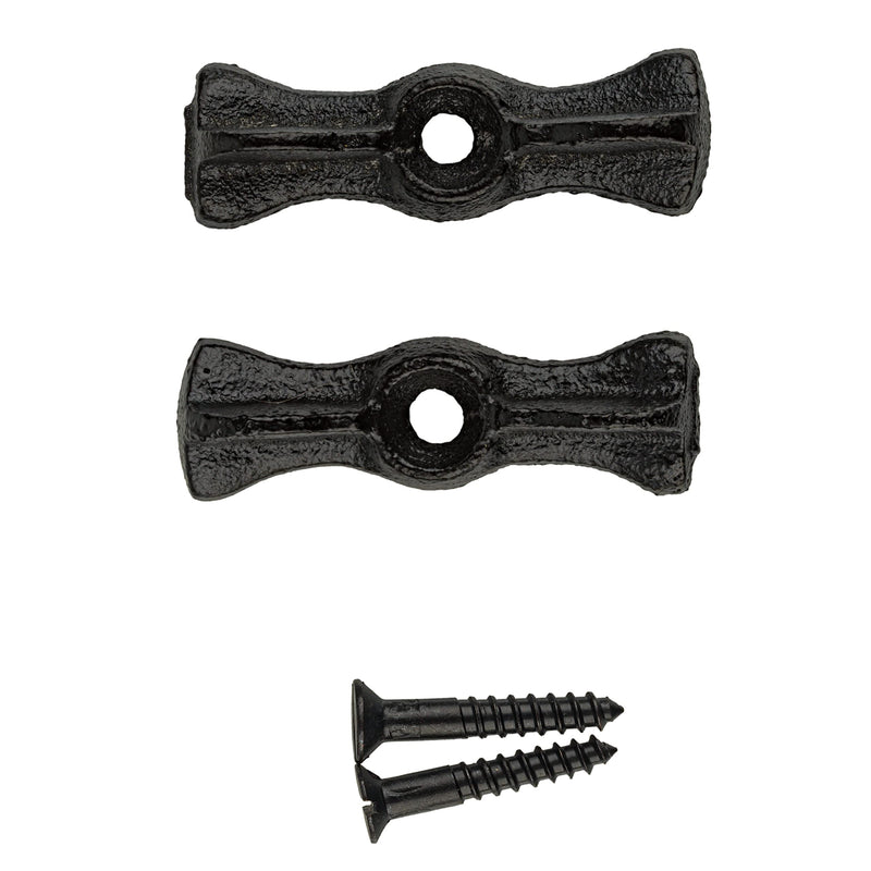 Old Style Cast Iron Turn Button Door Catch | 1 7/8" x 9/16" | for Flush Doors, Shutters, Drawers | Antique and Modern Furniture Hardware | UA-797-BK