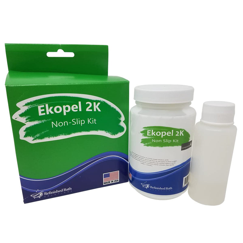 Ekopel Tub Cast Roll On Non Slip – Primer + Top Coat Included – DIY Tub & Tile Reglazing Kit – Bright White Gloss Finish – Longest Lasting PRO/DIY Reglazing Bathtub Paint - Odorless Low VOC Tub Paint Kit – Made in USA (Roll On Non Slip)
