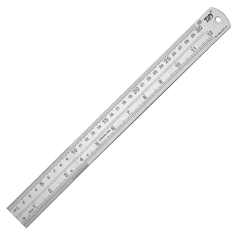 ZZTX Ruler Metal Straight Edge Ruler Stainless Steel Ruler 12 Inch Ruler Set Rulers Bulk 1 Pack