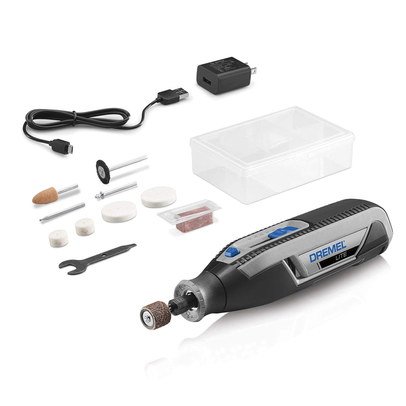 Dremel Lite 7760 N/10 4V Li-Ion Cordless Rotary Tool, Variable Speed Multi-Purpose Kit, USB Charging, Easy Accessory Changes - Perfect For Light-Duty DIY & Crafting, Sanding, Engraving and Polishing Rotary Tool 7760-N/10 Original Kit
