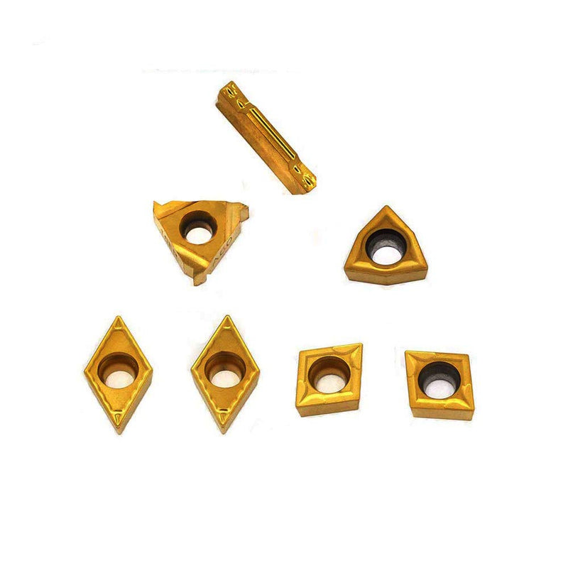OSCARBIDE Carbide Turning Inserts MGMN300,16ER A60,WCMT06T304,CCMT09T304,DCMT11T304 CNC Lathe Insert for 5/8" or 3/4" Indexable Lathe Turning Tool Holder Insert Replacement, 7 Pieces