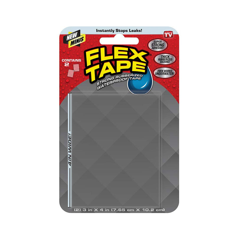 Flex Tape, Mini, Clear, Original Thick Flexible Rubberized Waterproof Tape - Seal and Patch Leaks, Works Underwater, Indoor Outdoor Projects - Home RV Roof Plumbing and Pool Repairs 8 Count (Pack of 1)