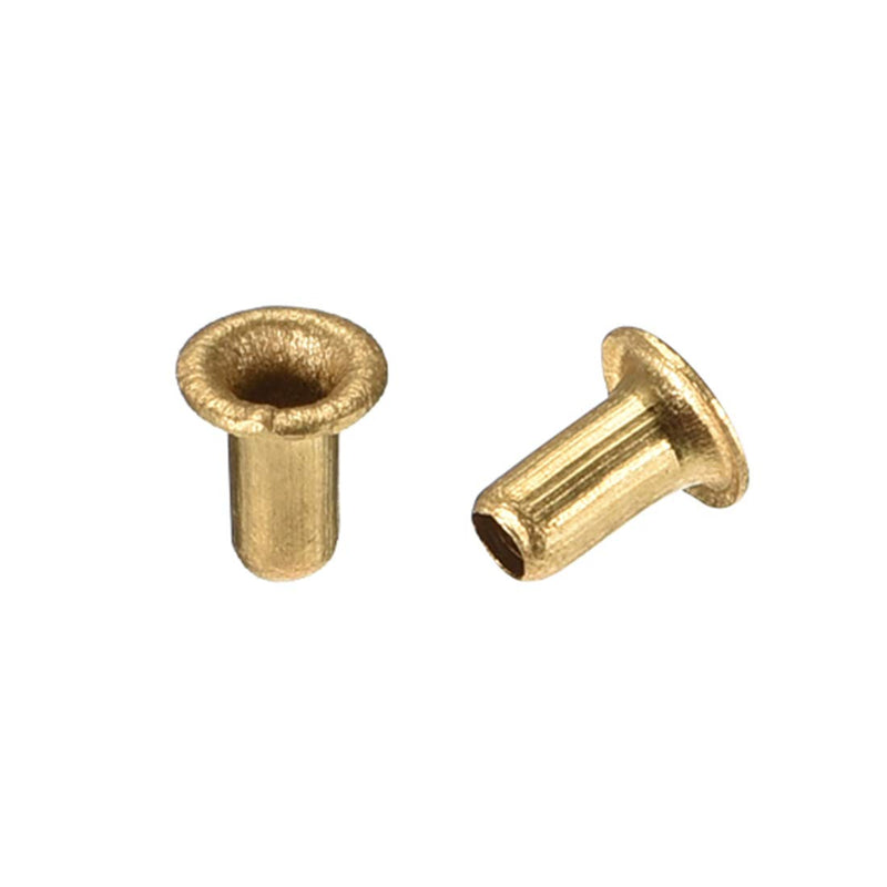 uxcell Hollow Rivet,2.5mm x 5mm Through Hole Copper Hollow Rivets Grommets Double-Sided Circuit Board PCB 200Pcs