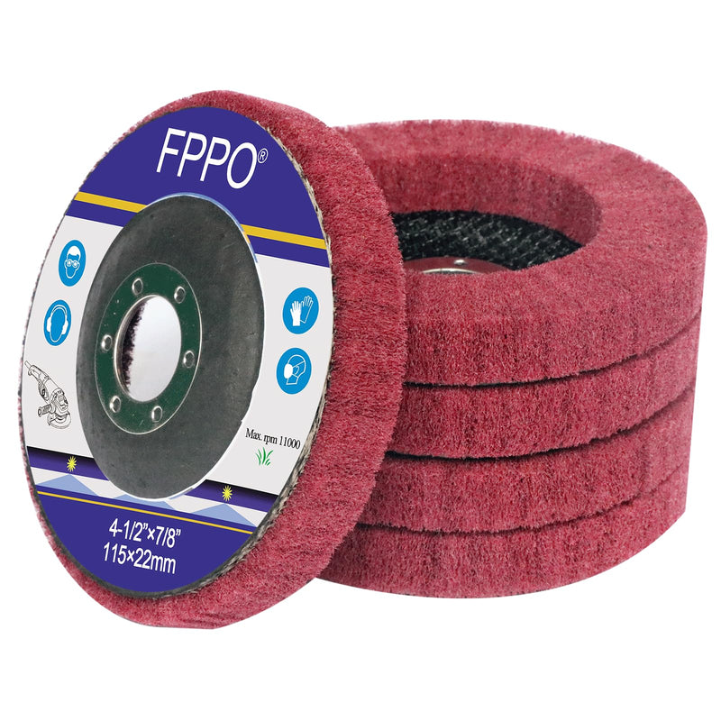 5Pcs 4.5" x 7/8" Nylon Fiber Flap Disc Polishing Grinding Wheel,Scouring pad Buffing Wheel for Angle Grinder, Polishing Tools (Grit 320) grit 320