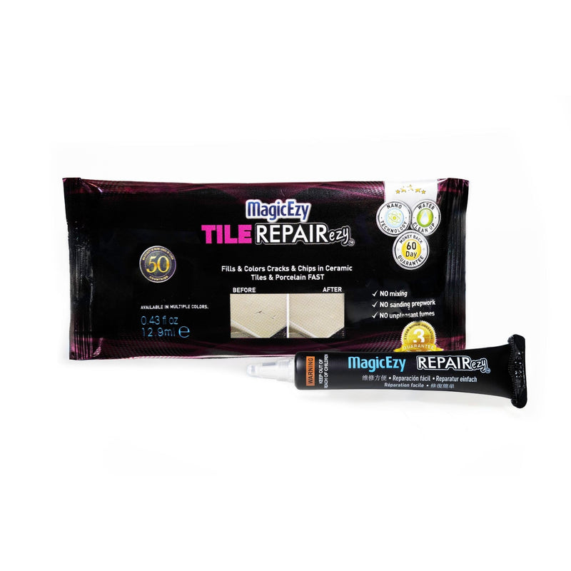 MagicEzy Tile RepairEzy (Beige) - Porcelain Repair Kit - Strong Chip Repair Filler for Tile, Sink Repair, Vase, Dinnerware Beige