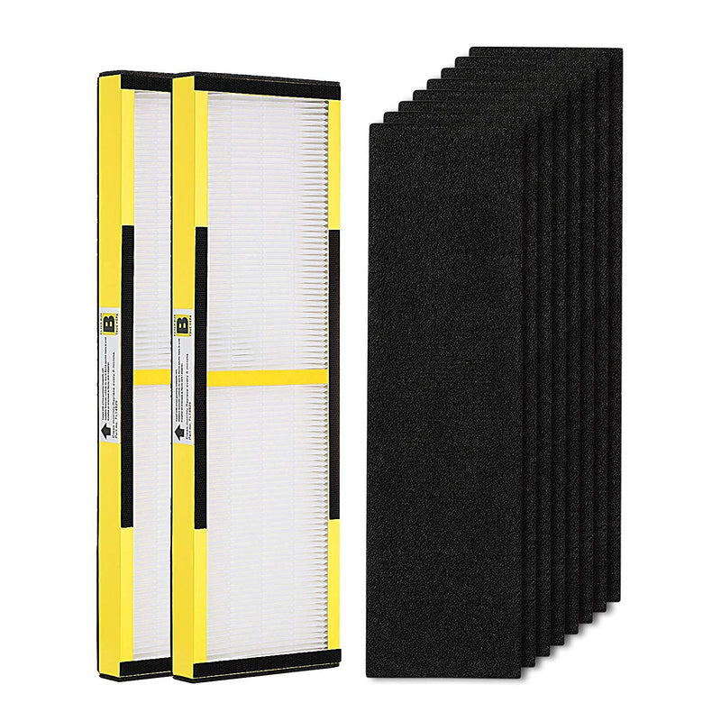 2 Pack FLT4825 True HEPA Filter B Replacement with Activated Carbon Pre-Filters Compatible with Guardian Air Purifier AC4825 AC4300 AC4800 AC4900 AC4850 10 Piece Set