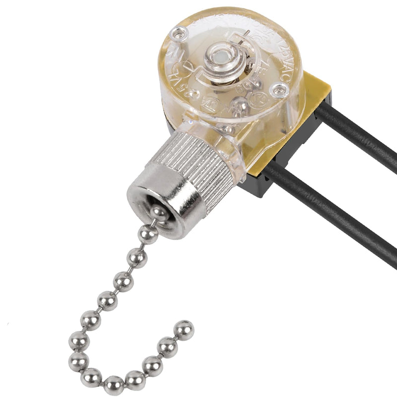 ZE-109 Zing Ear Fan Light Switch, On-Off Speed Switch with Pull Chain Compatible with Hunter Celing Fan Lights, Lamps and Wall Lights (Nickel Pull Chain) ZE-109 ZE Nickel