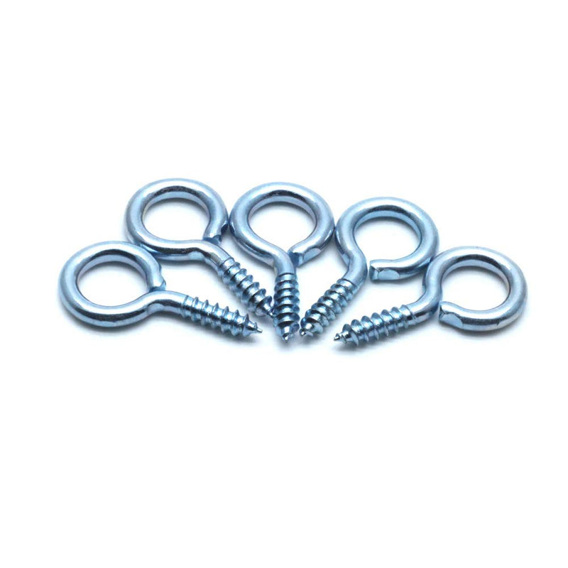 Sscon 200Pcs Screw Eyes 0.75 Inch Eye Shape Screws Eye Hooks Self-Tapping Screws Hanging Hooks Eeybolt Ring Zinc Plated 0.75Inch