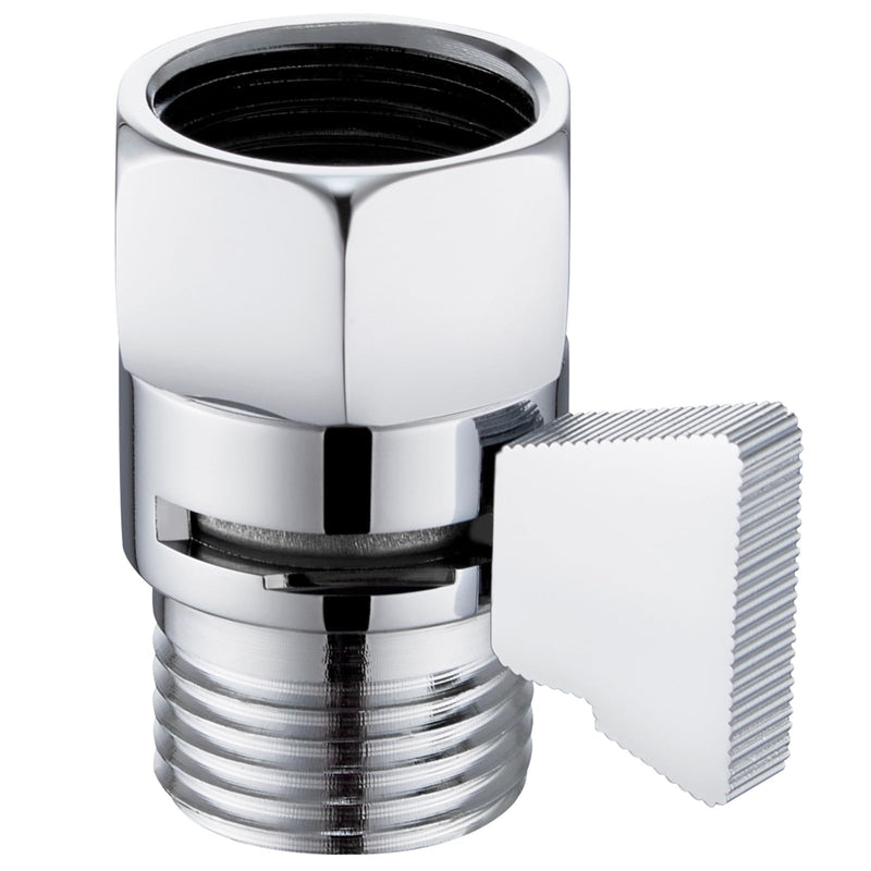 Angle Simple Shower Flow Water Valve, Brass Shut Off Valve for Hand Shower, RV Hose Flow Restrictor, Chrome