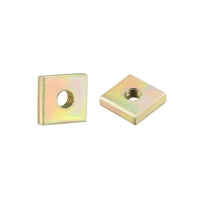 uxcell Square Nuts, M3x8mmx2mm Yellow Zinc Plated Metric Coarse Thread Assortment Kit, 100 Pcs