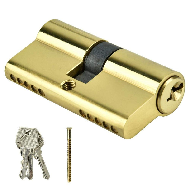 Sonew 60mm Copper Dual Open Lock Cylinder Anti-Theft Door Lock Cylinder with Keys Strong and wear not Easy to