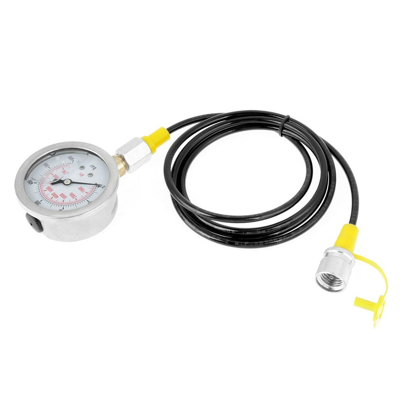 Hydraulic Hose with Gauge 0~600 BAR / 0~8500 PSI Dial Pressure Gauge with Pressure Test Hose M16*2-BSP 1/4 Thread Connector Pressure Test Kit