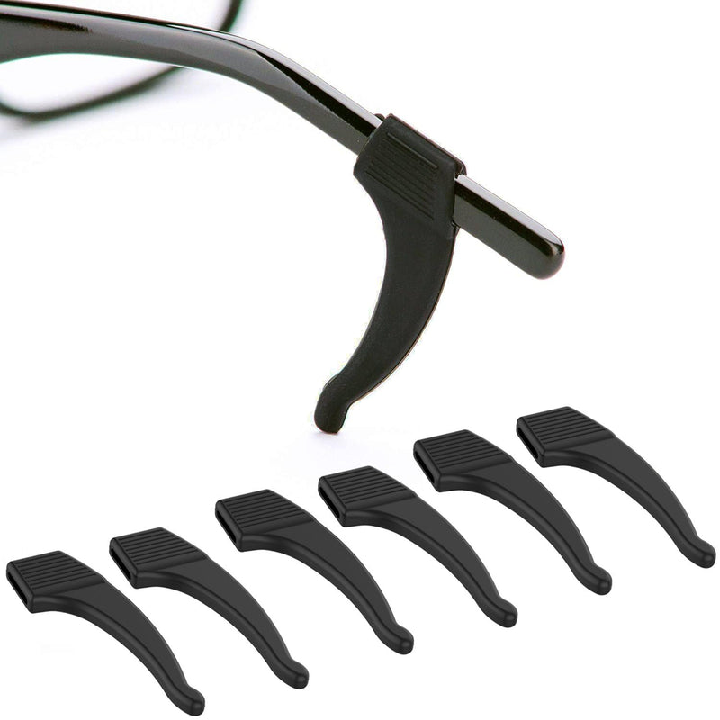 3 Pack - Sunglasses Retainer Anti-Slip Glasses Grip Ear Hook Eyeglasses Anti-Slip Temple Tip Glasses Holder (Black) Black