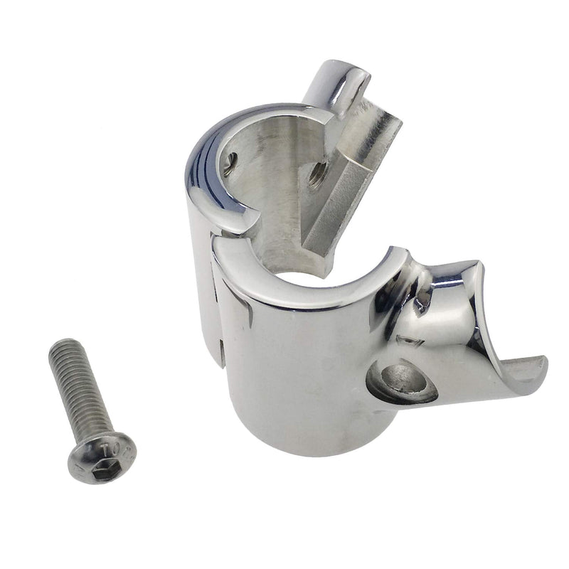 Heavy Duty 316SS Boat Hand Rail Fitting- Polished 60 Degree T/Tee Hinged/Split Fitting 7/8" Tube 1PC FOR 7/8" TUBE